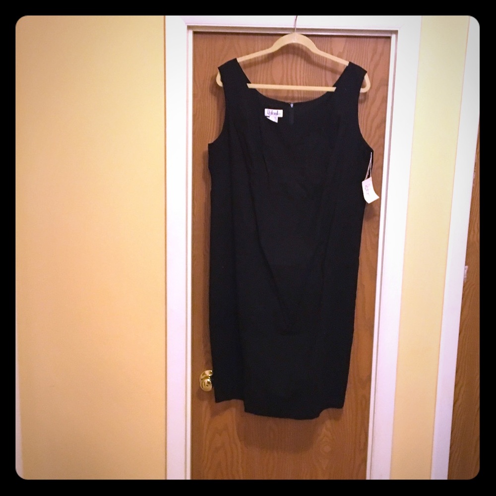 Black sleeveless sheath dress linen/cotton