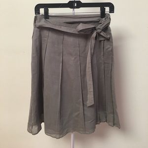 Theory olive pleated wrapping skirt 2
