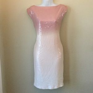 Alice + Olivia pink/cream ombré sequin dress sz S