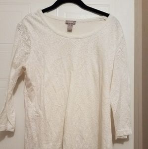 Chicos 3/4 sleeve burnout top.  Size 1