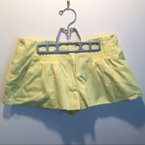 Elizabeth and James XS Yellow Silk Summer Shorts
