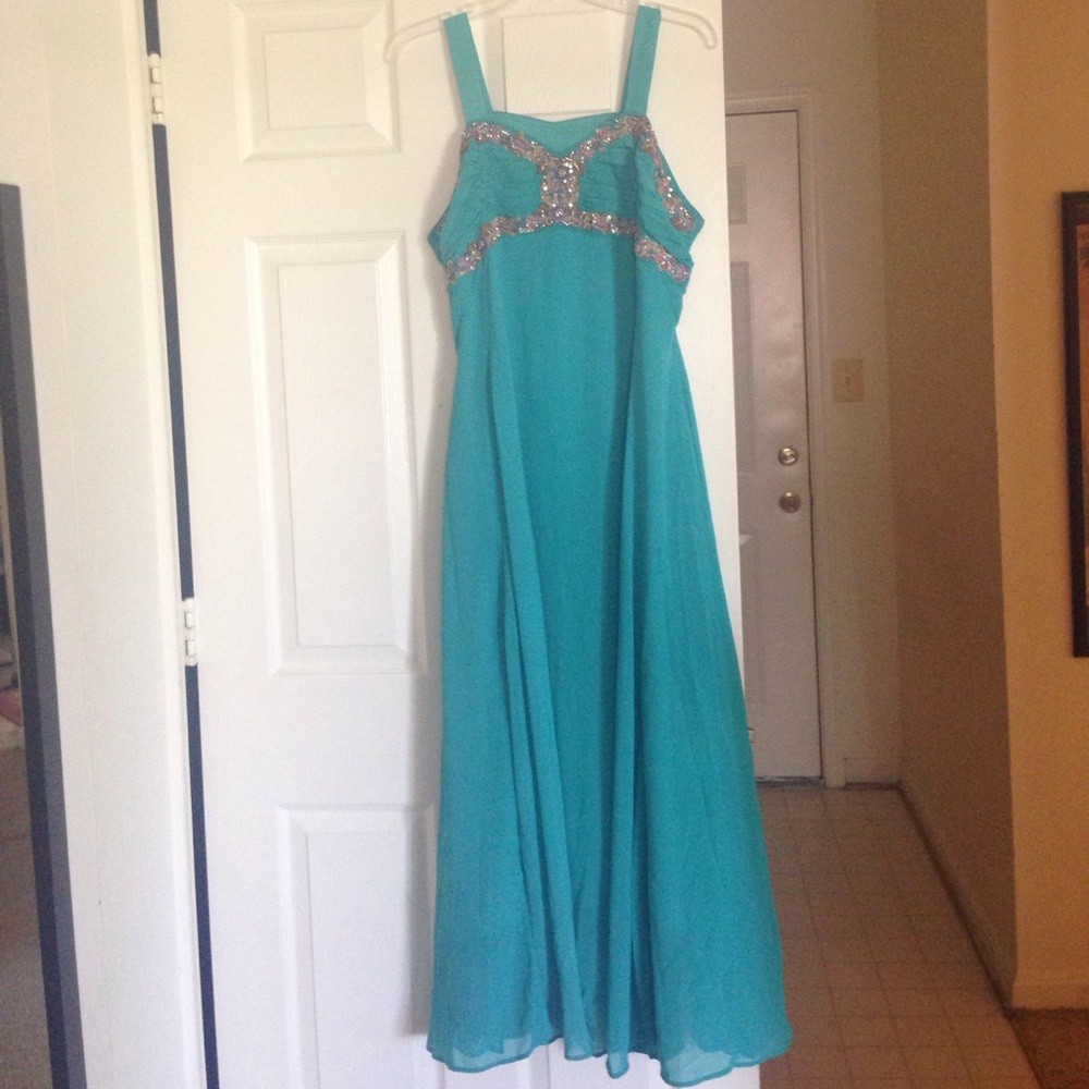 Prom bridesmaids wedding embroidered dress L