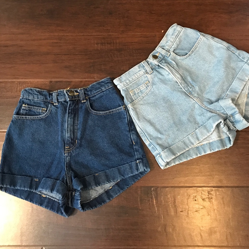 2 AA High Waisted Denim Shorts