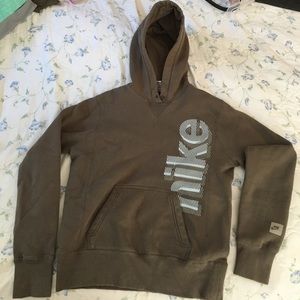 Nike brown/grey hooded sweatshirt