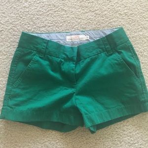 J. crew green chino shorts. Size 0