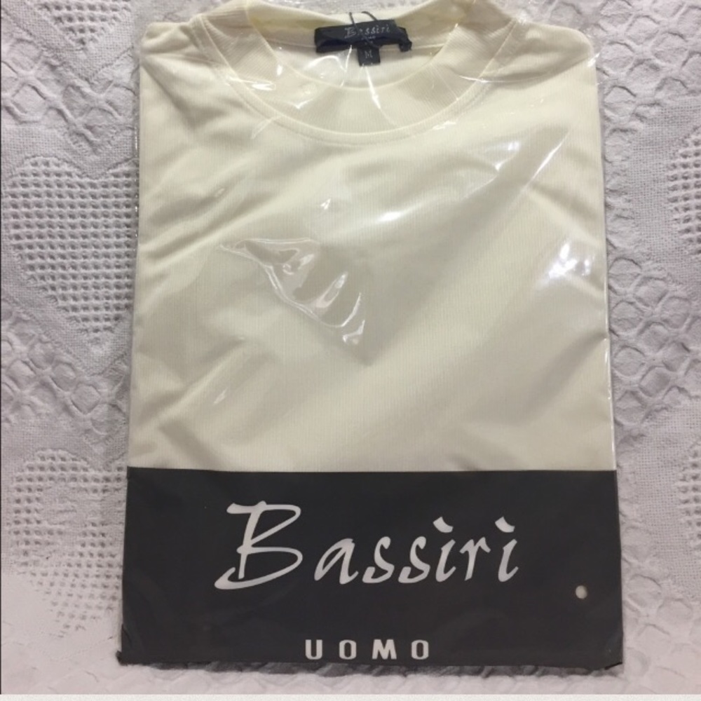 Bassiri Uomo Men'd Dress shirt  Medium Cream new