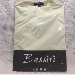 Bassiri Uomo Men'd Dress shirt  Medium Cream new