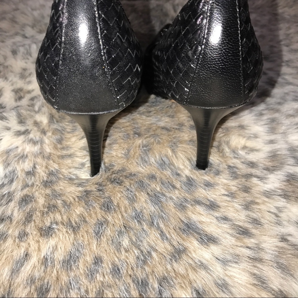 SOLD-Donald J. Pliner Black Woven Heels - Picture 3 of 8