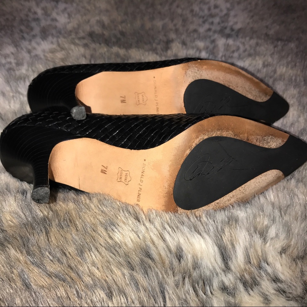 SOLD-Donald J. Pliner Black Woven Heels - Picture 8 of 8