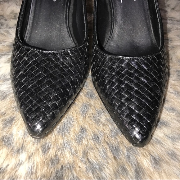 SOLD-Donald J. Pliner Black Woven Heels - Picture 4 of 8
