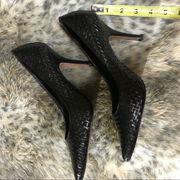 SOLD-Donald J. Pliner Black Woven Heels - Picture 7 of 8