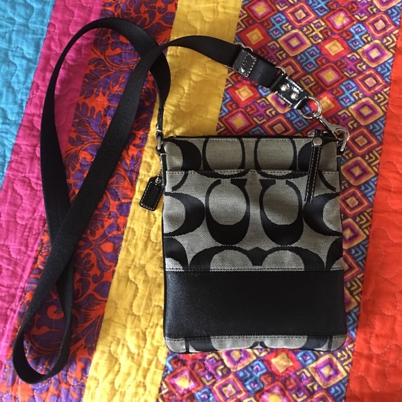 Coach Handbags - Coach Crossbody Purse Black/Cream