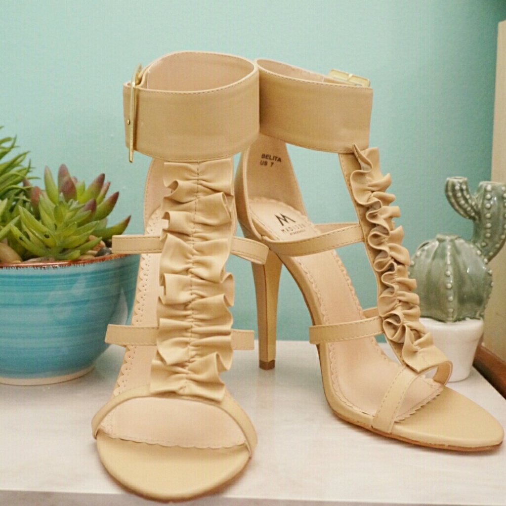 Nude Ruffled Heels