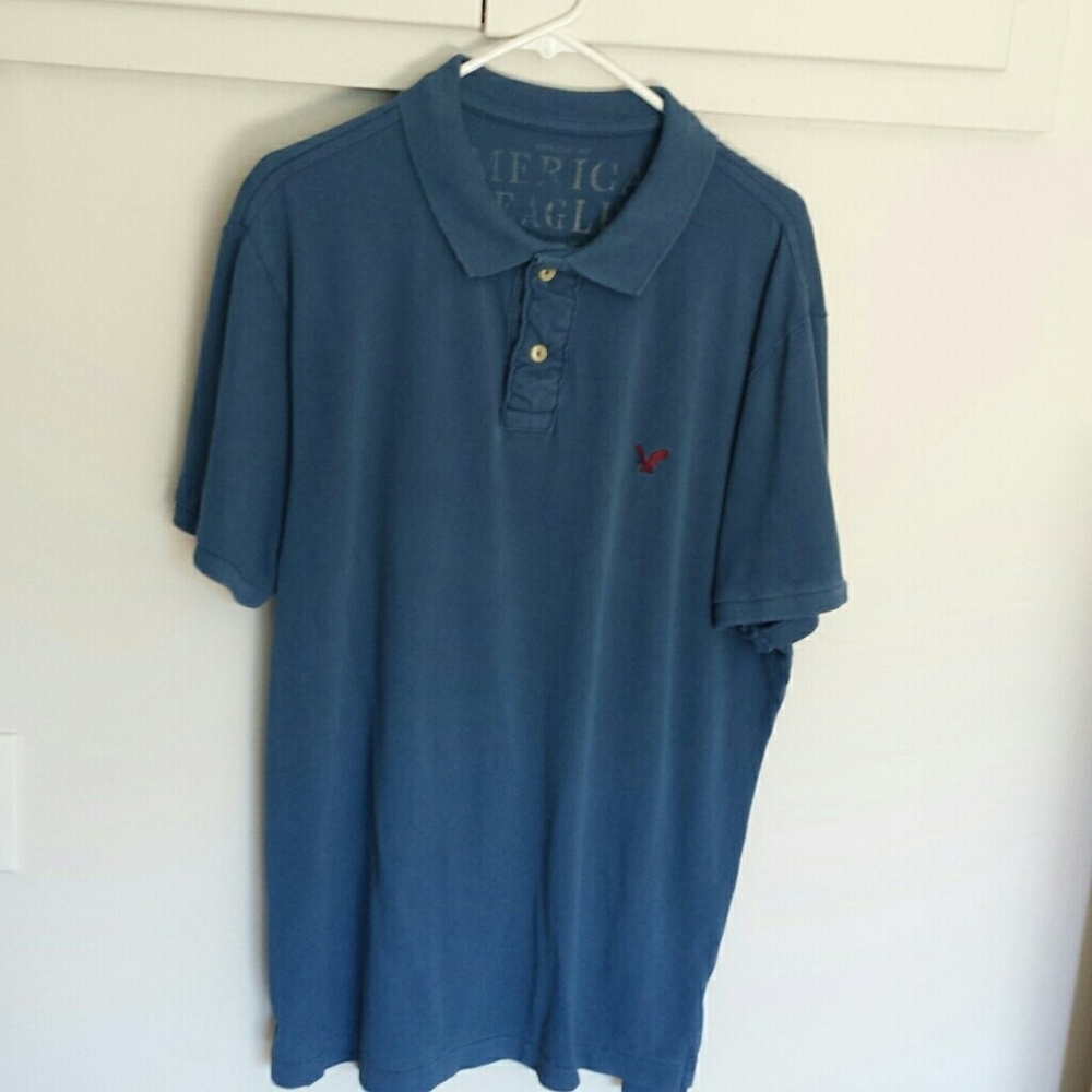 Men's  American Eagle blue polo shirt