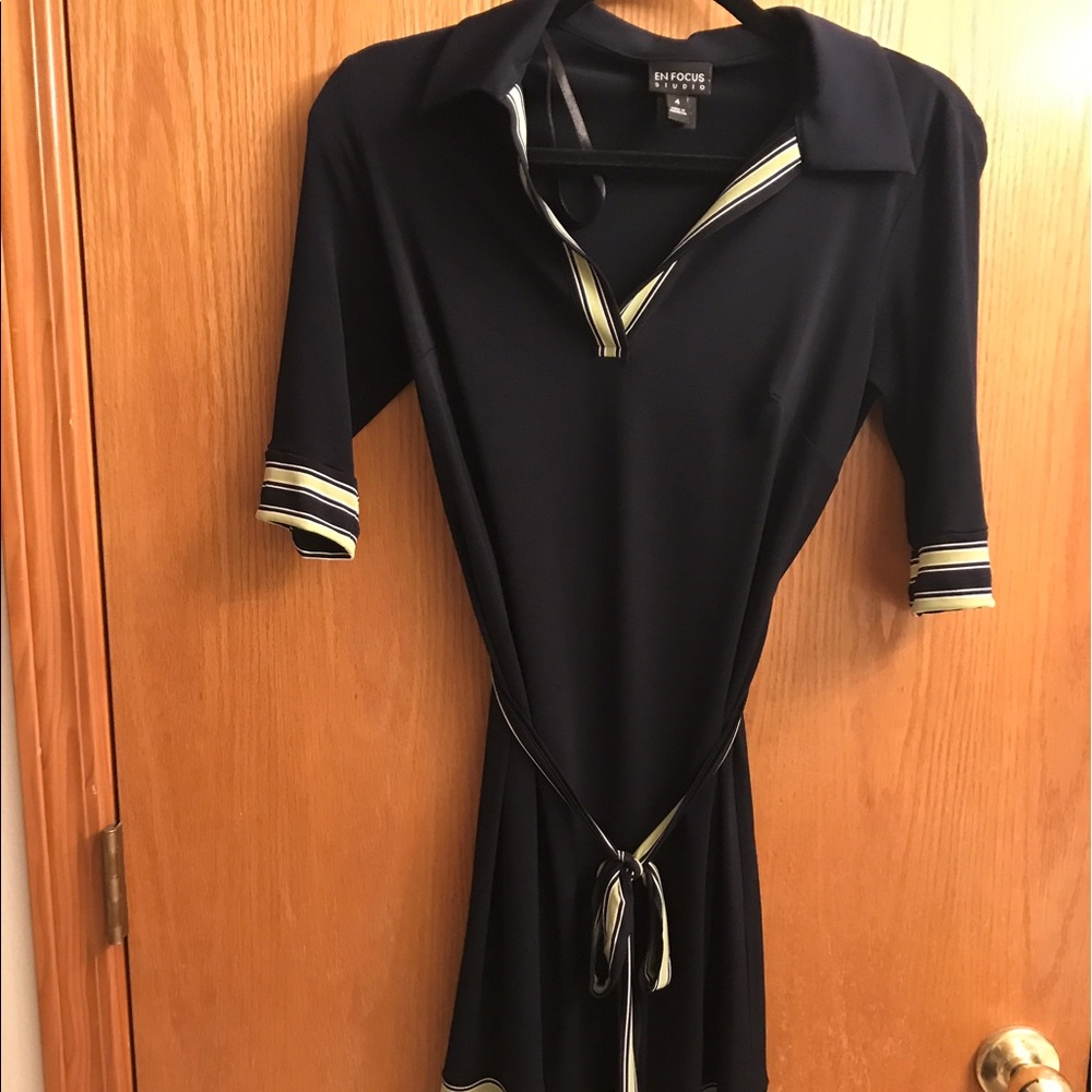 NWOT enfocus work shirt dress lime stripes