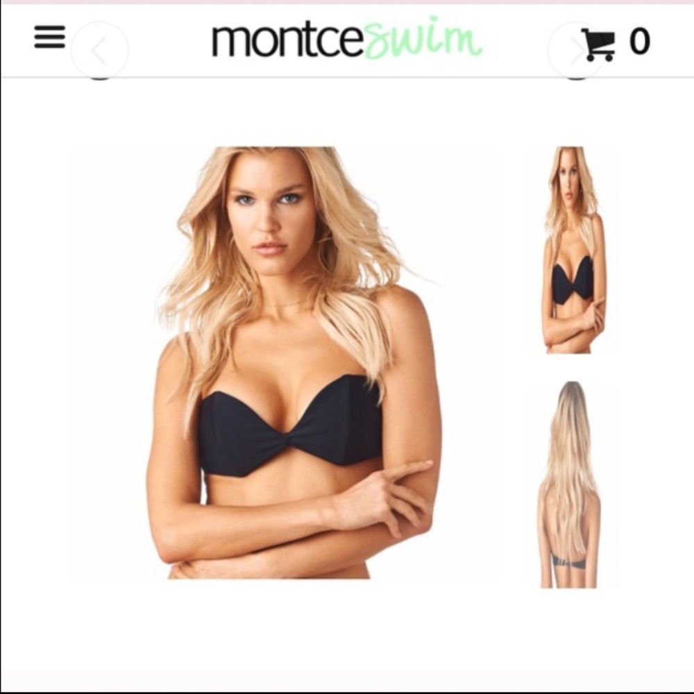 Montce Bellini Black Bikini Top NWT Small