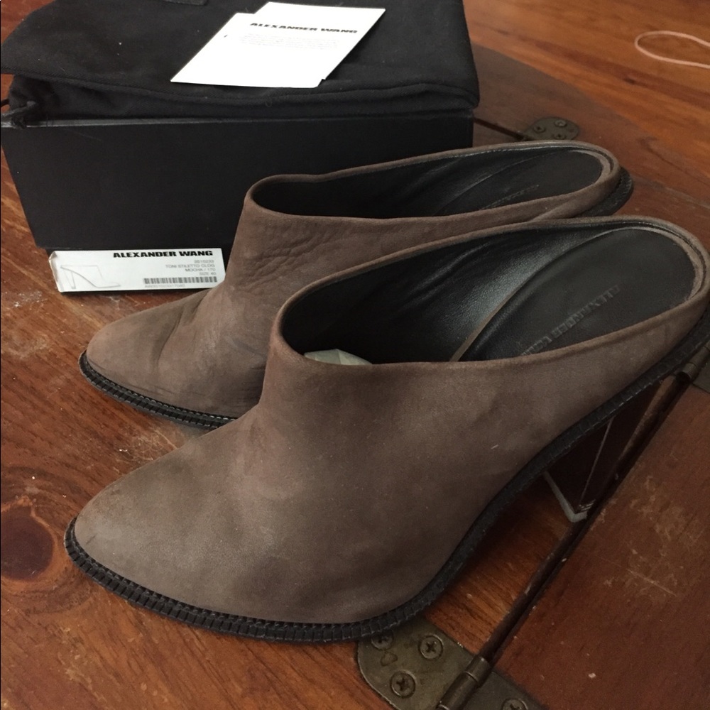 ALEXANDER WANG Toni Stiletto Clog (mocha sz 40)