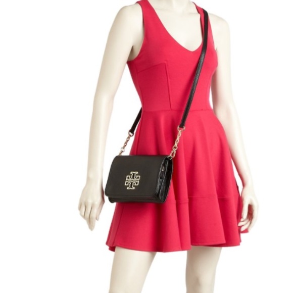 🆕Tory Burch Britten Combo Crossbody Black Leather - Picture 2 of 8