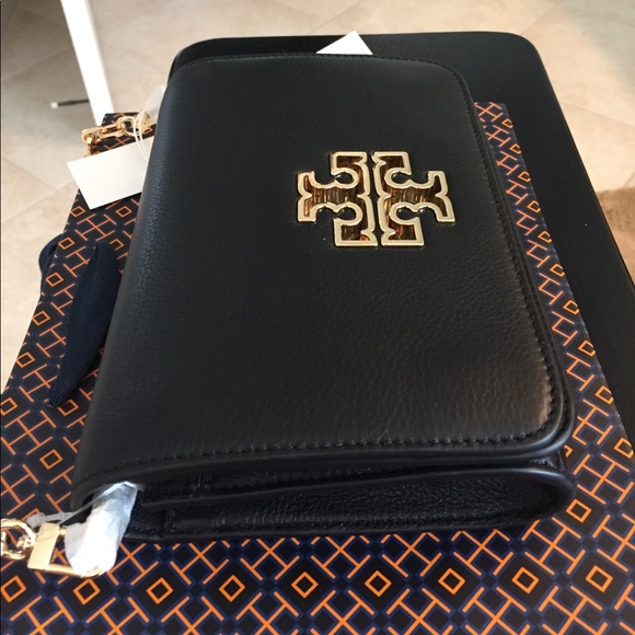 🆕Tory Burch Britten Combo Crossbody Black Leather - Picture 4 of 8