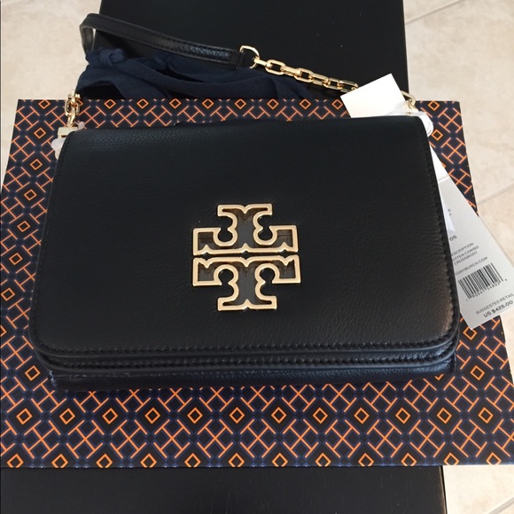 🆕Tory Burch Britten Combo Crossbody Black Leather - Picture 5 of 8