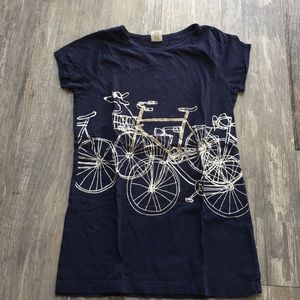 Dark Blue Dog In a Bicycle Crewcuts Shirt