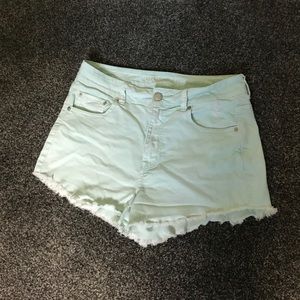American Eagle 🦅 Mint Green Distressed Shorts