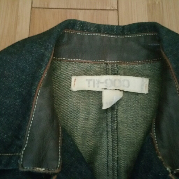 TR- 900 Drk blue denim blazer w leather detail - Picture 2 of 4