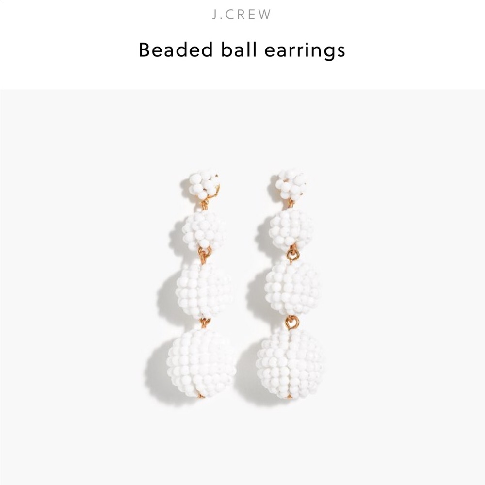 Brand New Beaded White J.Crew Earrings