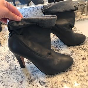 Grey heel boots