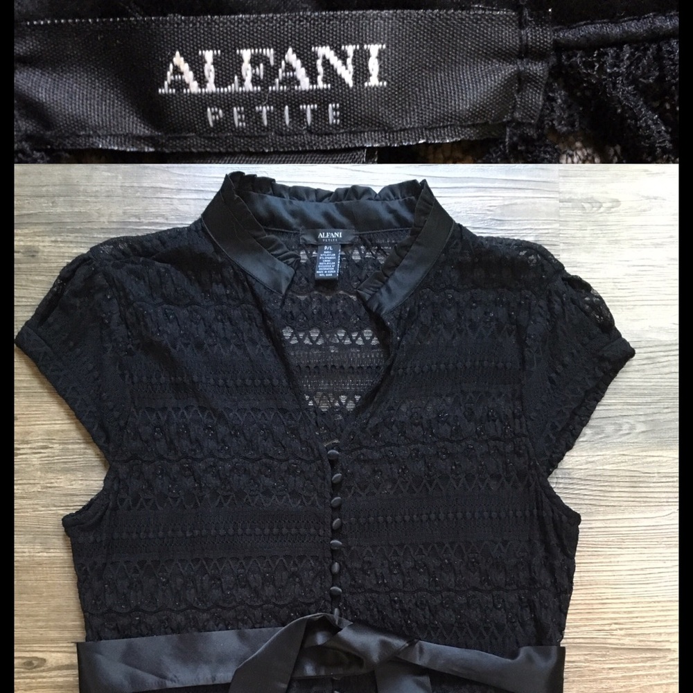 Alfani Button-Down Lacey Tie-Front Blouse