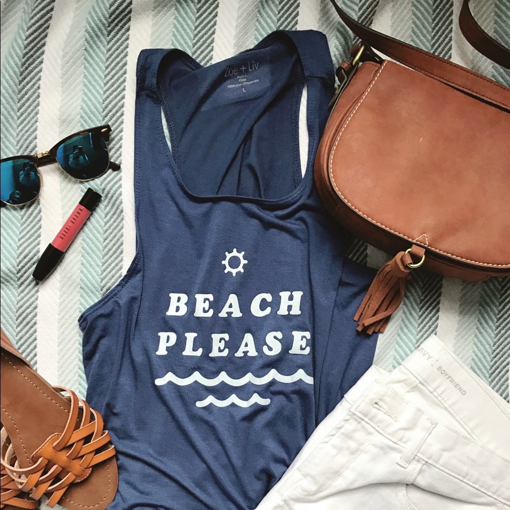 Navy beach please tank!! (Size M)