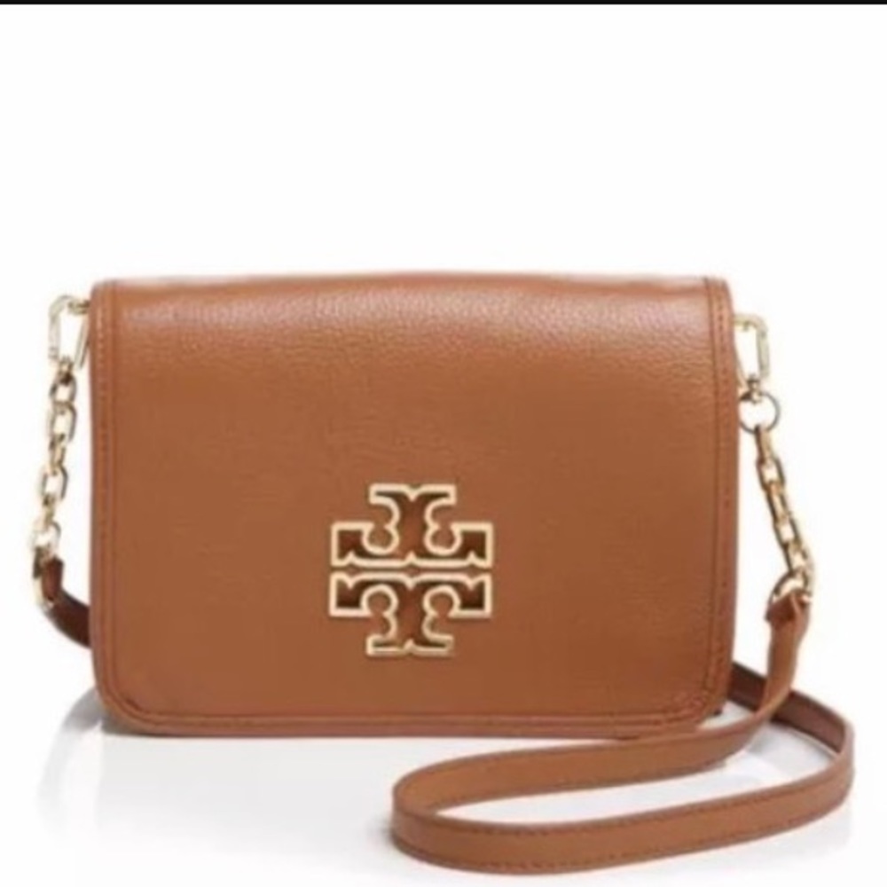 🆕Tory Burch Britten Combo Crossbody in Bark color - Picture 1 of 8
