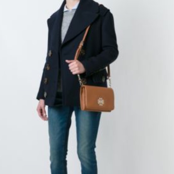 🆕Tory Burch Britten Combo Crossbody in Bark color - Picture 2 of 8