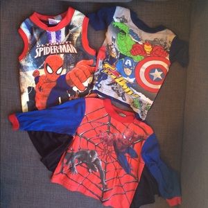 Spider-Man Lot Avengers Superhero Pajama Tees 3T
