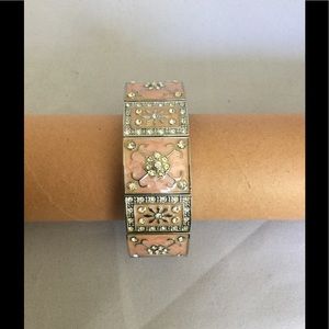 Pink & Crystal Stretch Bracelet