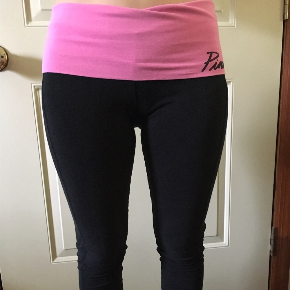 Pink yoga long leggings small