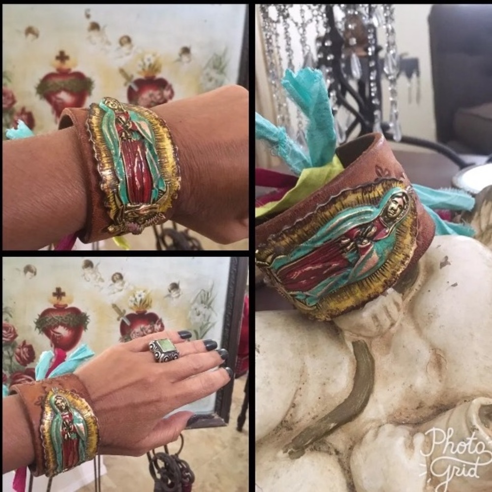 OUR LADY OF GUADALUPE 
UNIQUE Leather Bracelet