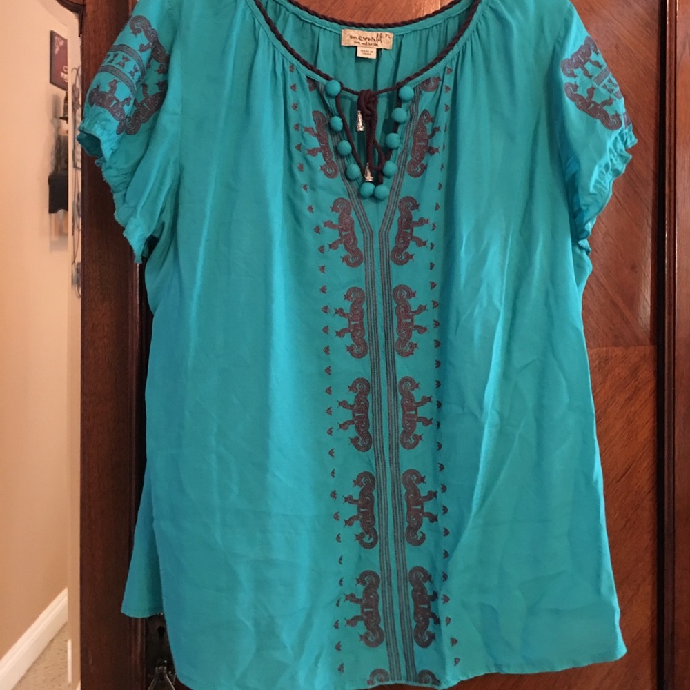 Bohemian "Emerald" PL Aqua with brown corded tie