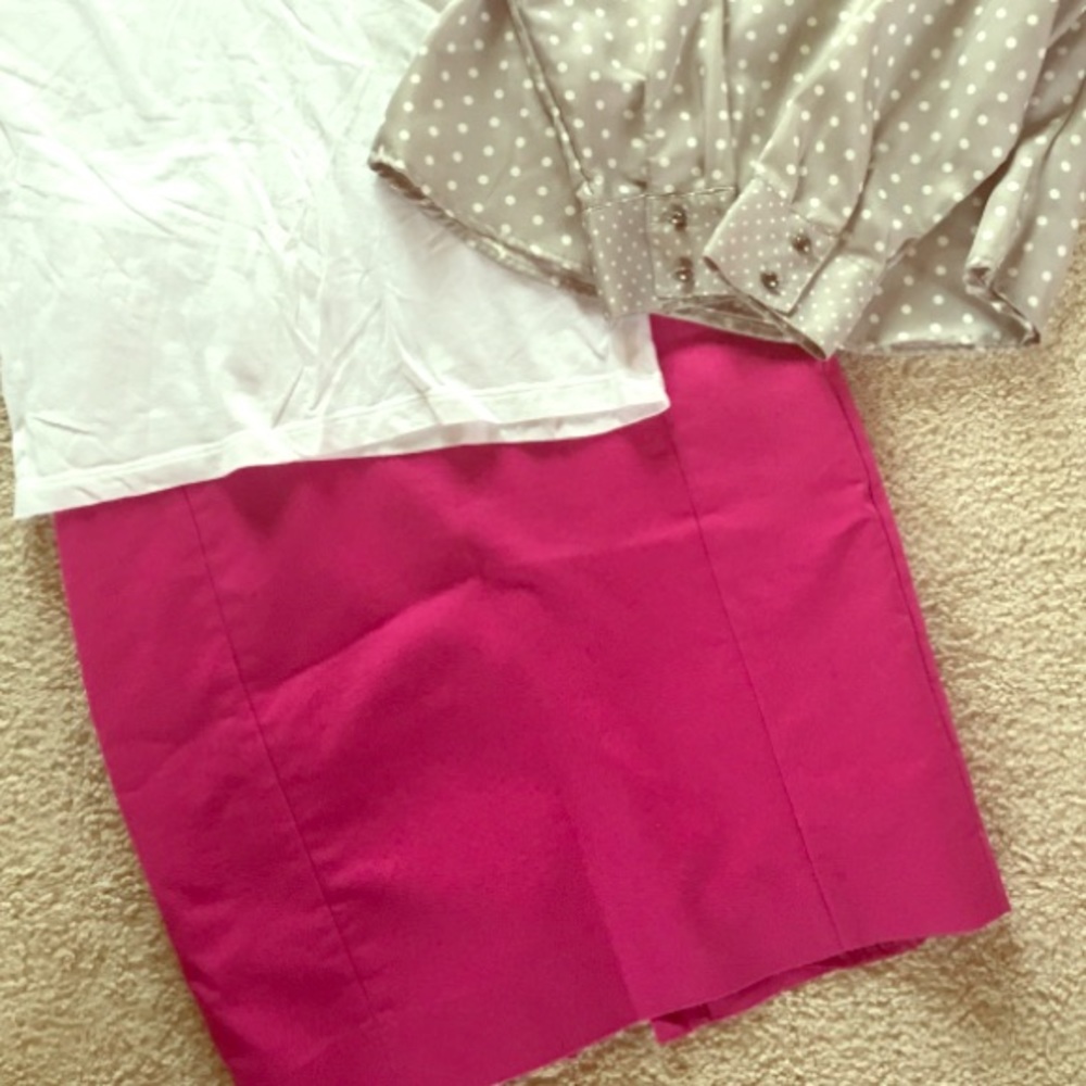 Magenta pencil skirt