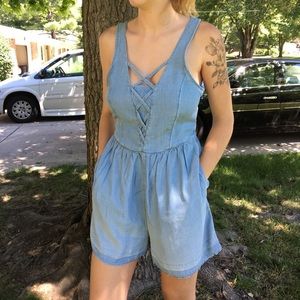 Denim style romper