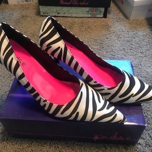 Zebra print heels