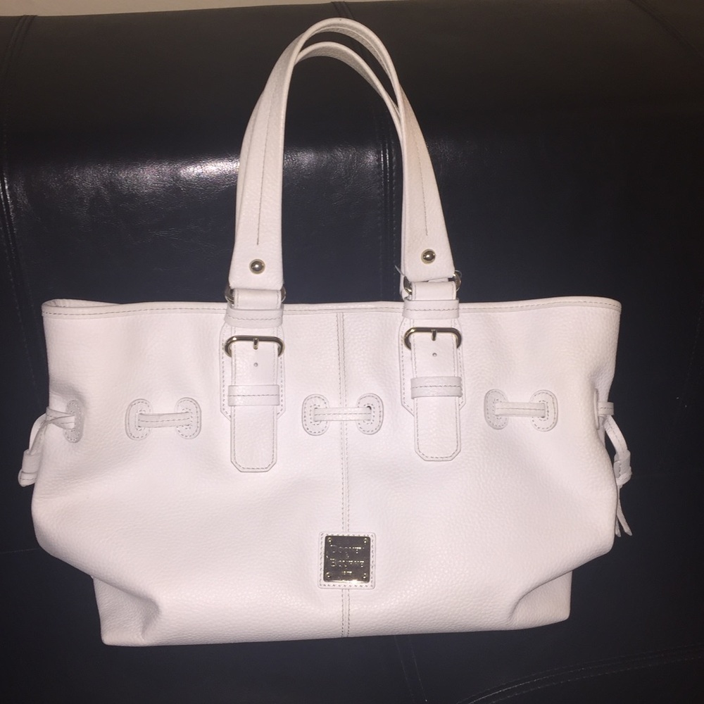 EUC Dooney handbag - pure white leather!