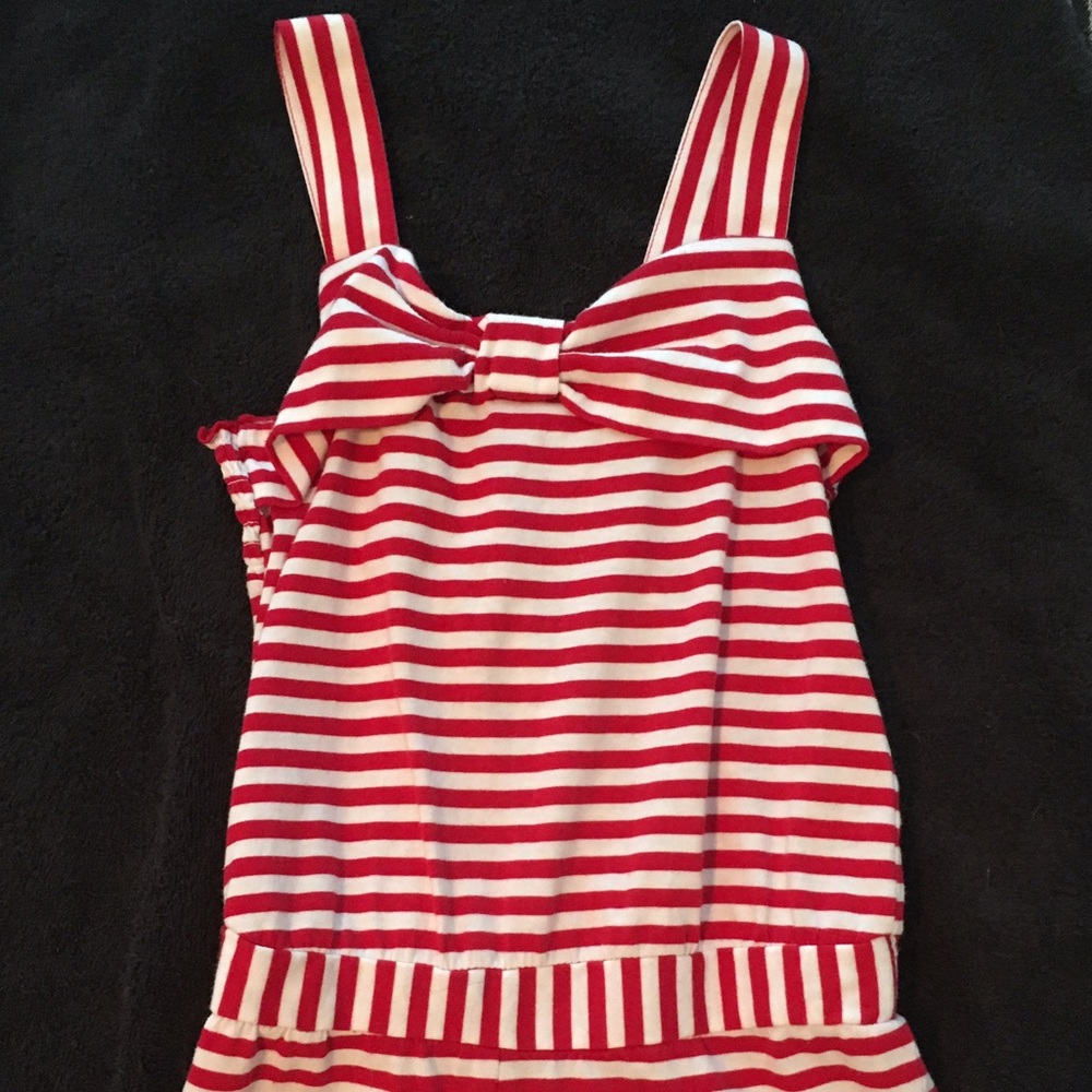 Girls red and white striped jumper