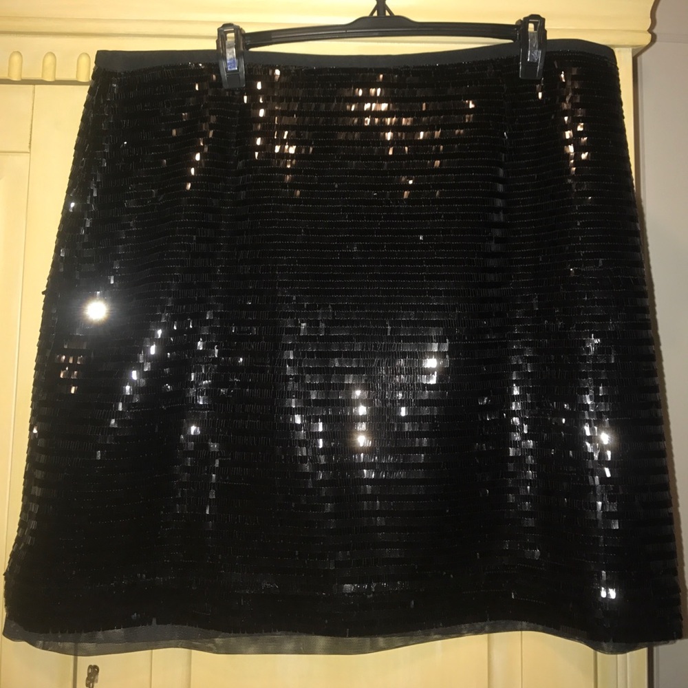 Black Sequin Mini Skirt