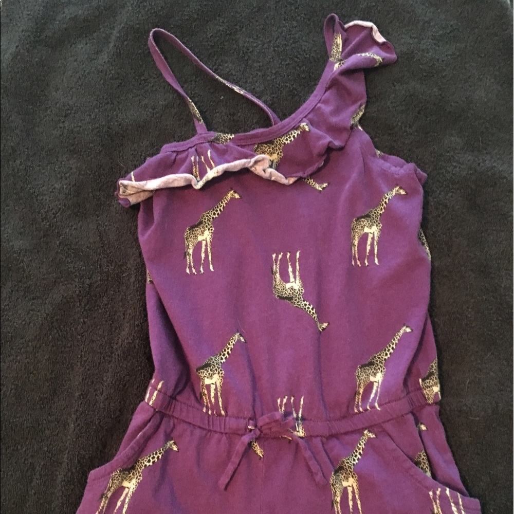 Girls Purple Giraffe jumper