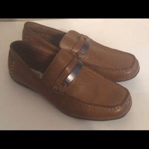 Steve Madden Indy Brown Leather Slip On Loafers