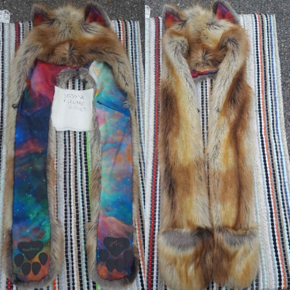 *SOLD*Authentic* Rainbow Galaxy Red Fox SpiritHood