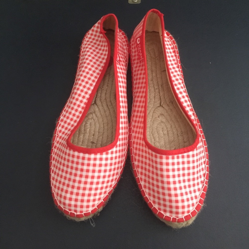 Red Checkered Slip on Shoes