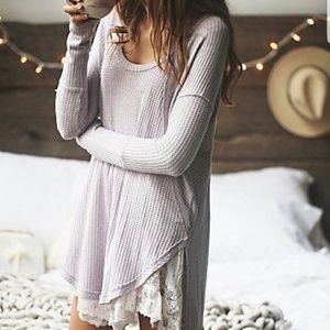 Free People lavender side slit thermal