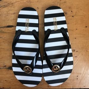 MICHAEL Michael Kors striped flip flops